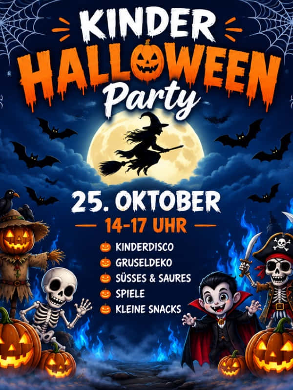 👻 Kinder-Halloween-Party in deiner Tanzbar 👻