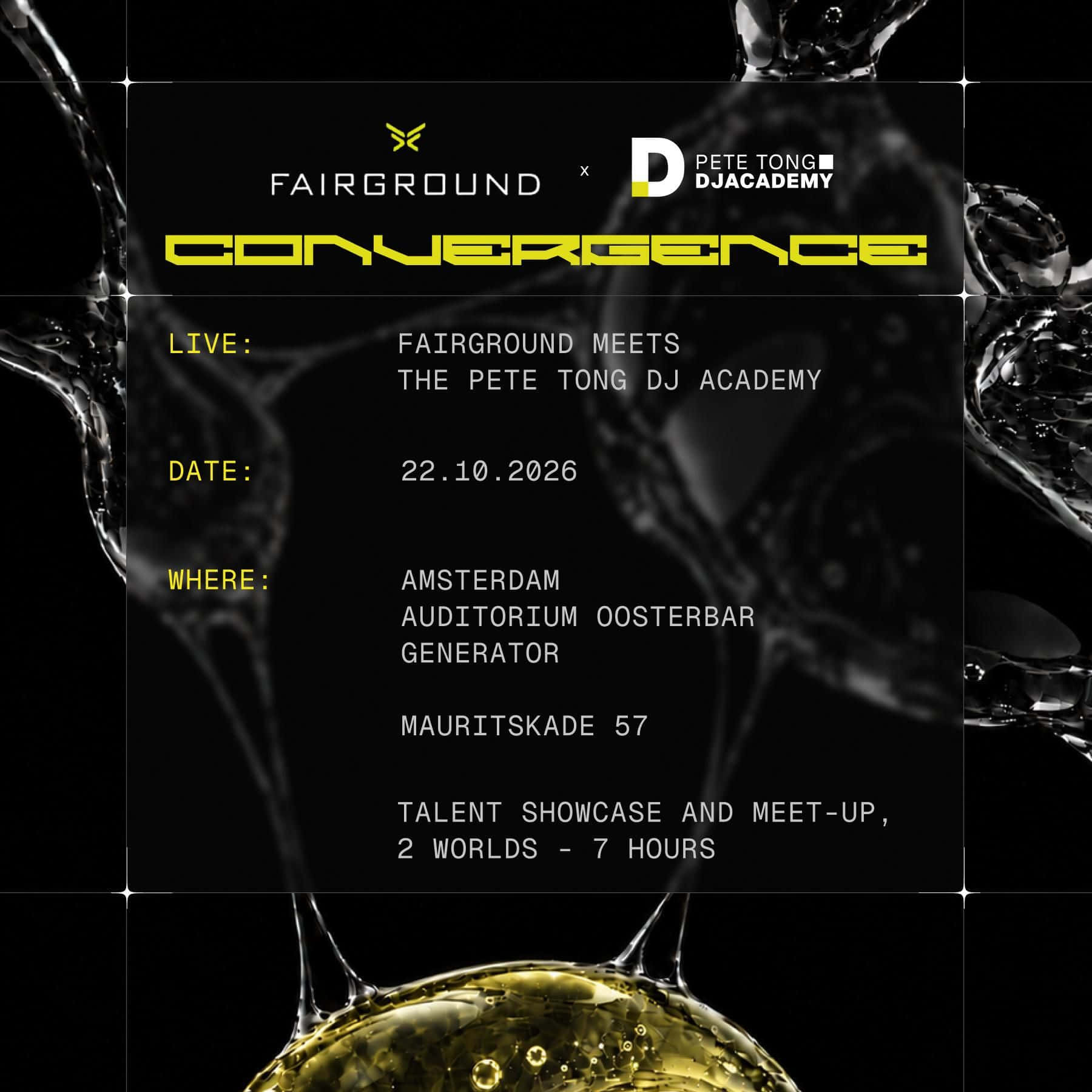 FAIRGROUND Festival x Pete Tong DJ Academy - ADE Showcase