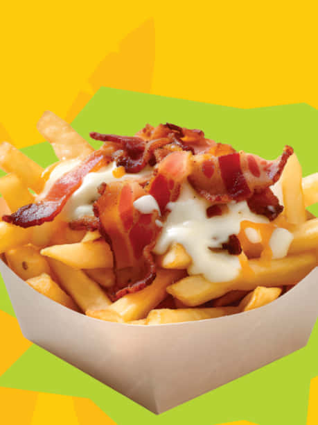 Batata Frita Gratinada com Cheddar e Bacon